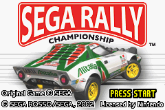 Sega Rally Championship title screen for GameBoy Advance
